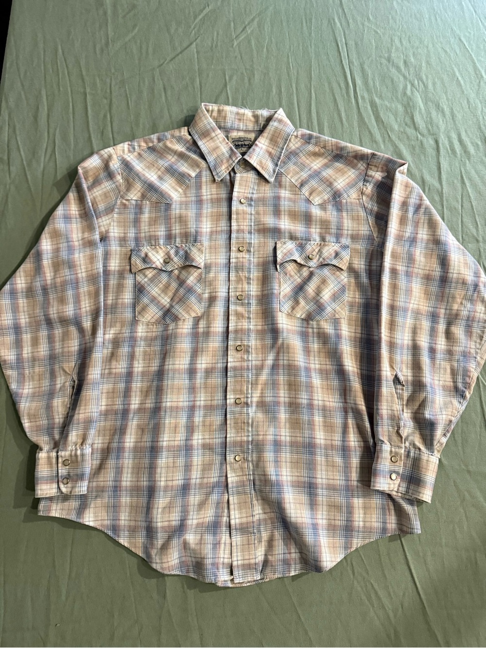 Men's Vintage 90's Pearl Snap Plaid Western Shirt L
